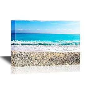 Canvas Wall Art - The Wave on Peaceful Sea - Gallery Wrap Modern Home Art | Ready to Hang - 12x18 inches