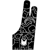 XPPen Digital Drawing Glove - Two-Finger Artist Glove With Cute Cat Print for Tablet, Suitable for Right and Left Hand