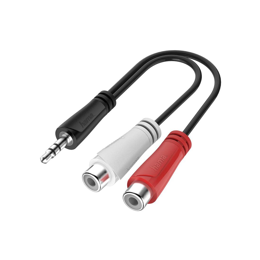Hama Audio Adapter 3.5 mm Jack to 2x RCA Female HiFi Stereo Jack Adapter for Connecting Laptop, Mobile Phone, Tablet and Speaker, Amplifier, Stereo System with RCA