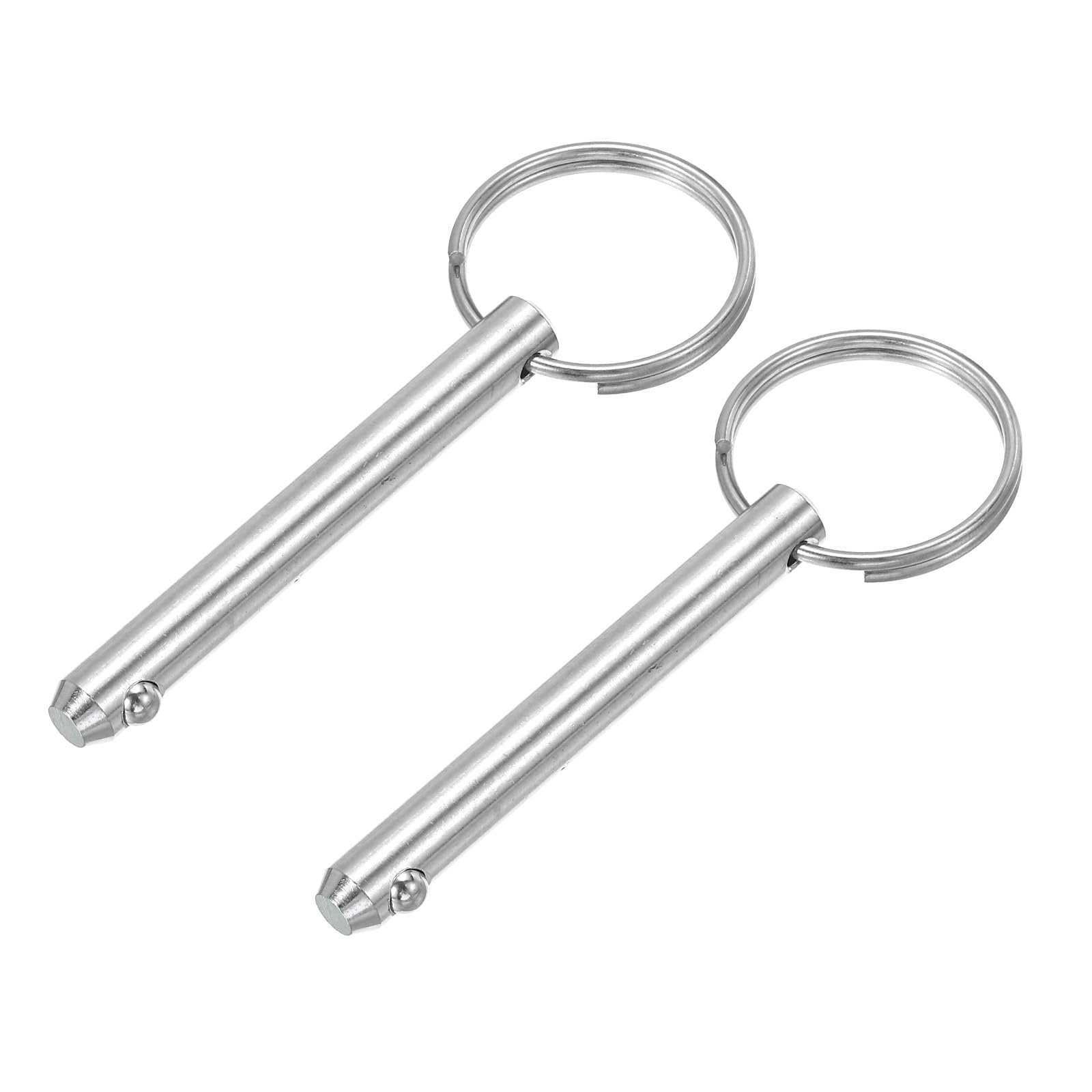 PATIKIL 316 Stainless Steel Quick Release Pin 2 Pack Bimini Top Pin Usable Length 1.53", Total Length 2", Dia 0.25" Boat Marine Hardware for Deck Boat Bimini Top