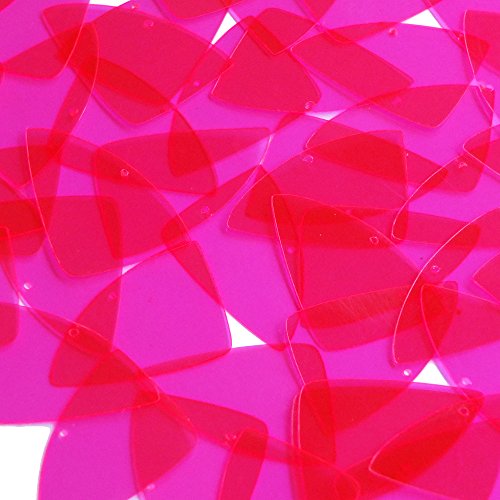 Pink Magenta Sequin Fishscale Fin 1.5 inch Transparent See-Thru Couture Loose Paillettes. Made in USA.