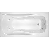 PROFLO PFWPLUSA7236 Lansford 72" x 36" Whirlpool Bathtub with 8 Hydro Jets and EasyCare Acrylic - Drop In or Alcove Installat