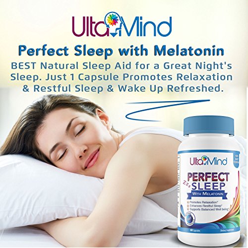 Perfect Sleep Natural Sleep Aid Pills - Fast Relaxation - Stay Asleep - Wake Up Refreshed - Safe Non-Habit Forming Formula w/Melatonin & Valerian Root - 100% Money Back Guarantee
