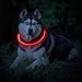 LED Dog Necklace Collar,USB Rechargeable Safety Waterproof Light up Adjustable Flashing Pet Neck Loop by fashion&cool