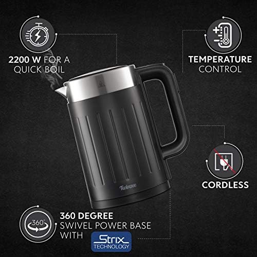 Bouilloire Thermostat Réglable 50-100°C - Bouilloire Electriques avec Filtre Twinzee 1,7L Sans Fil - Sans BPA - Arrêt Automatique - Bouilloire Inox et Noire - Cuisine A Vivre Bouilloire Thermostat Réglable 50-100°C - Bouilloire Electriques avec Filtre Twinzee 1,7L Sans Fil - Sans BPA - Arrêt Automatique - Bouilloire Inox et Noire