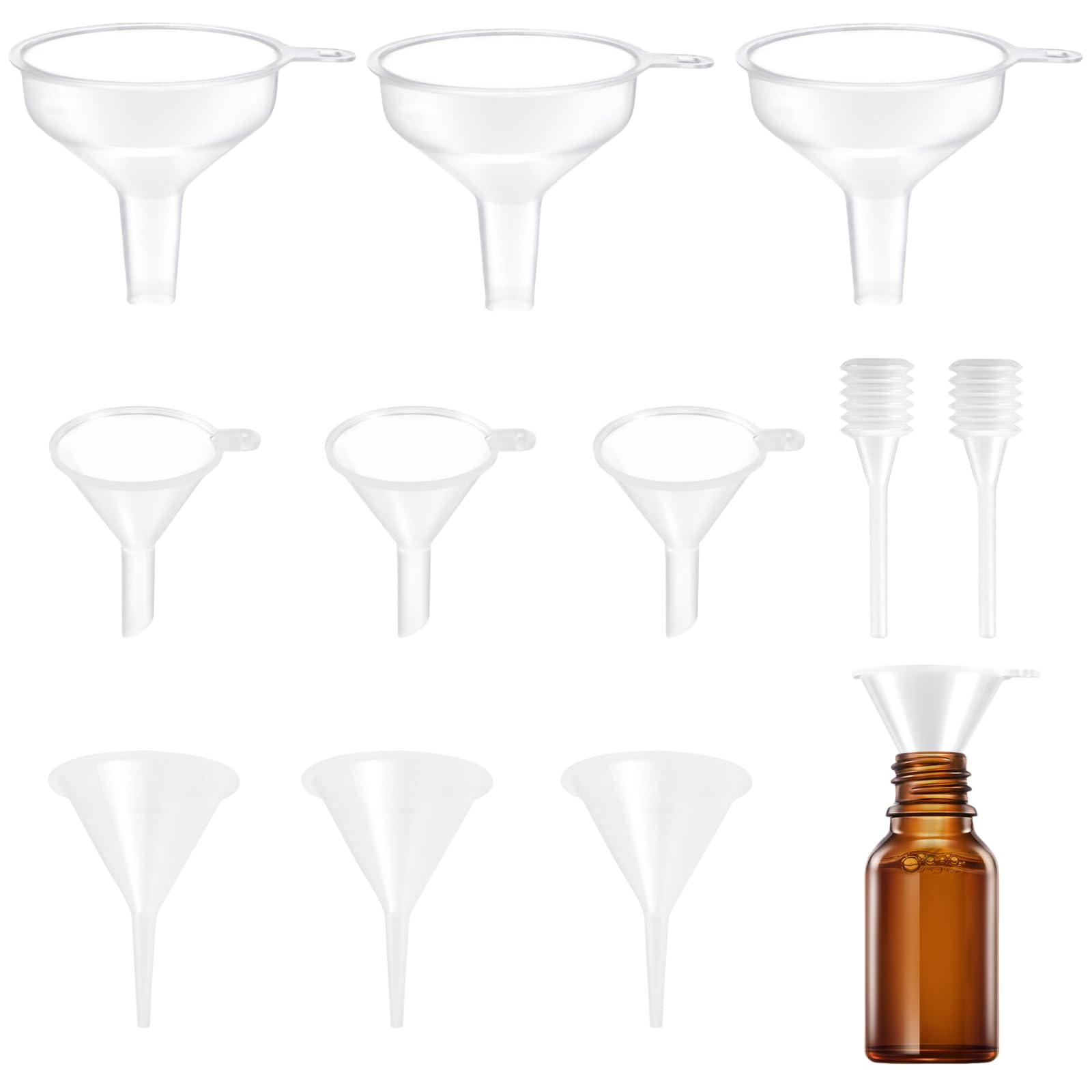 Photo 1 of SWJLR 9 Pack Small Funnel Kit 3 Sizes w/Droppers for Kitchen Bottles, Essential Oils, Capsules & Pet Souvenirs