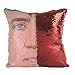 ROZKITCH Sequin Home Decor Pillow Cover Nicolas Cage Pattern Throw Pillow Case Sofa Cushion Cover 15.7