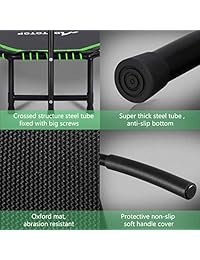 MOVTOTOP 48” Folding Indoor Trampoline, Portable Trampoline Rebounder with Adjustable Handrail, Kids Adults Trampoline for Fitness Cardio Workout Training (Max Limit 286lbs)