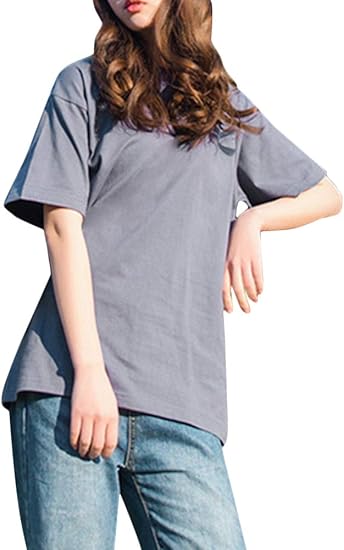 Amazon Minesam Tシャツ レディース トップス 綿100 半袖 ゆったり 無地 定番 Tシャツ 夏 カジュアル Tシャツ カットソー 通販