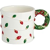 Mud Pie Christmas Wreath Handle Mug