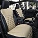 EDEALYN (2PCS Driver and Passenger Seat Cover PU Leather Seat Covers Universal Car Seat Covers Front seat Protector Covers Fit Most Sedans &Truck &SUV (2 PCS Beige)