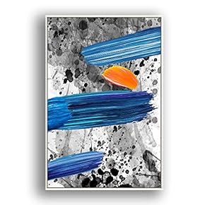 Framed Canvas Wall Art for Living Room, Bedroom Colored Brush Canvas Prints for Modern Home Decoration Ready to Hang - 16"x24" inches