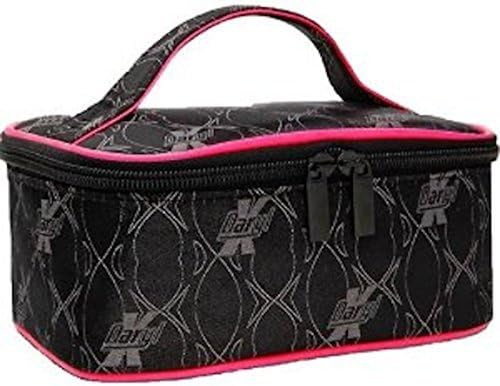 Daryl K Traincase Makeup Bag Charcoal Gray &amp; Hot Pink Piping by Daryl K