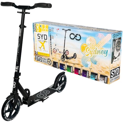 Crazy Skates Foldable Kick Scooter - Kick Scooters for Adults, Teens and Kids with Carrying Strap - Fast Folding, Adjustable Handlebars and Lightweight