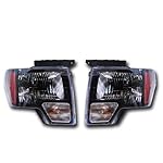 OEM Ford F-150 Black Headlight Pair - SVT Raptor, Harley Davision AL3Z13008AJ