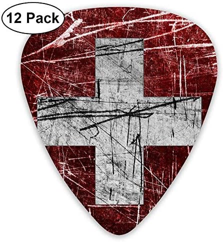 Swiss Switzerland Grunge Flag Classic Guitar Picks 12-Pack