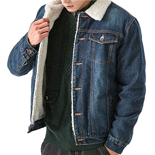 LINGMIN Men's Winter Fleece Lined Denim 