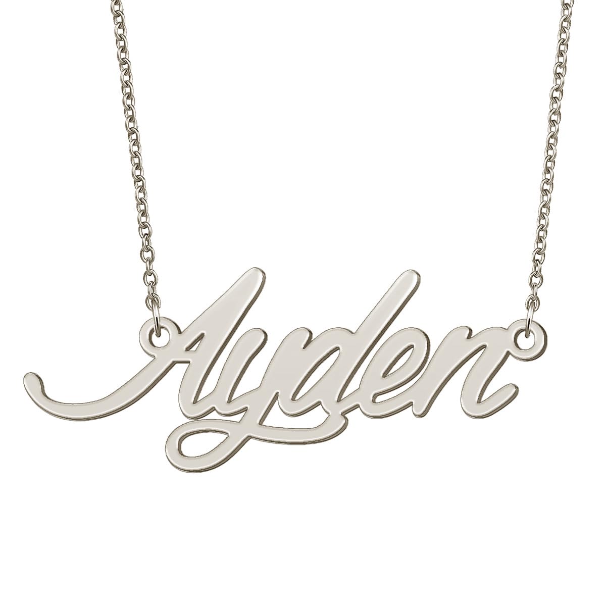 BYBWBL Ayden Name Pendant Necklace Silver Color