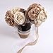 Tinksky Rustic Wedding Bouquet Burlap Flower Bouquet Lace and Pearls Wedding Anniversary Engagement Mother's Day Decoration, Valentine's Day gift