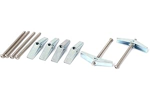 Aexit 3mm x Anchors 50mm Male Thread Spring Toggle Hollow Plasterboard Cavity Wall Bolts Expansion Anchors 6 Pcs