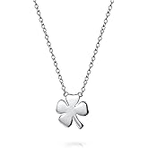 Bling Jewelry Personalize Romantic Flower Open Hearts Lucky Four Leaf Clover Stud Earrings Pendant Necklace For Women Teens 14K Yellow Gold Plated .925 Sterling Silver