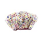 Betty Dain Fashionista Collection Mold Resistant Lined Shower Cap, Deco Dots, 2.8 Ounce