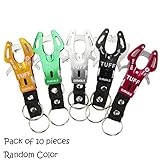 ezyoutdoor Tiger Hook Lock Carabiner,10 Pack Tiger Hook Buckle Carabiner Clip Aluminum Alloy Hiking Tool Keyring Keychain Ring, Portable Hook Lock with Keychain Ring, Random Color(NOT for Climbing)