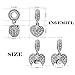 925 Sterling Silver AAA CZ Blue Enamel Angel Wings Open Heart Dangle Charm Bead for European Snake Bracelets