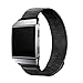 bayite for Fitbit Ionic Bands, Stainless Steel Milanese Loop Metal Replacement Strap with Unique Magnet Lock Accessories for Fitbit Ionic Small Black
