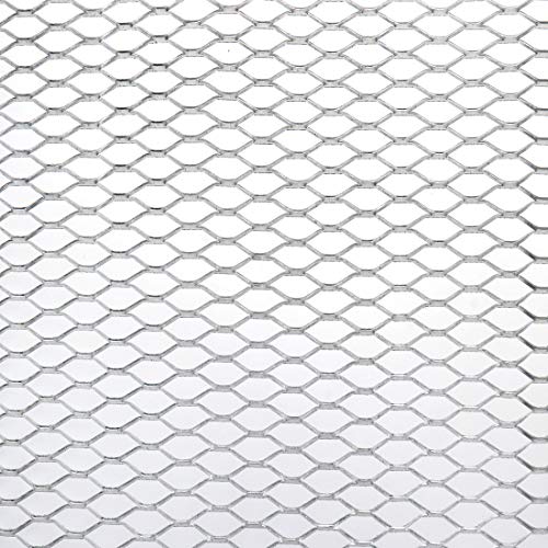 AUTOT 40 x 13 inch Car Grill Mesh Sheet, Silver Colored Aluminum Alloy