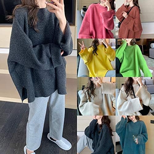 Amazon ニットセーター 冬服 レディース 韓国 ファッション ビッグニット ビッグセーター レディース カラバリ ボトルネック ドロップショルダー ビッグシルエット ニット セーター シンプル 可愛い ニット セーター 韓国 ファッション ニット セーター 通販