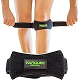 Marquee Sports Patella Knee Strap for Running, Basketball, and Hiking Adjustable Patellar Tendon Pain Relief and Support Brace from Jumper's Knee, Chondromalacia, and Tendonitis/Black