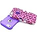 iPhone 5 Case, MagicMobile Hybrid Protective iPhone 5 Case Dual Shockproof Hard Cover Rubber Silicone Rigid Plastic Tough Armor Impact Resistant Heavy Duty Case for iPhone 5 [ Hot Pink Leopard Design Pattern - Purple ]