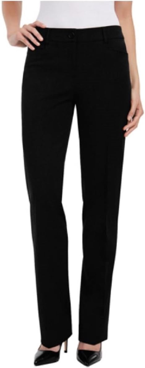 Women's Straight Leg, Flat Front Dress Pant, Black