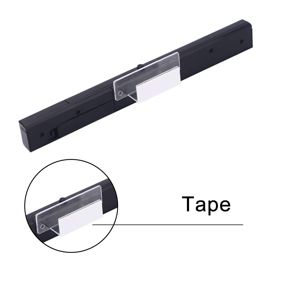 LUCXXI Wii Wireless Sensor Bar, for Wii Sensor Bar Replacement Compatible with Nintendo Wii/Wii U Console with Stable Stand, Black