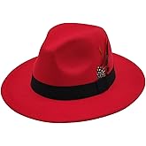 Mens Fedora Hats Classic Wide Brim Fedora Hat for Women Men Dress Hats Panama Hat with Band