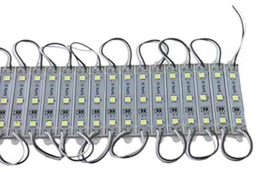 Rextin 200pcs 12V 7512 5050 SMD 3 LED Module White Waterproof Light Lamp 3 years warranty for home garden xmas wedding party decoration or letter design