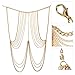 EagleUS Women Lady Tassel Crossover Harness Bikini Belly Body Chain Necklace