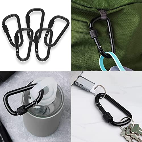 Gold Lion Gear Aluminum Carabiner with Lock 3" Carabiners D Shape Heavy Duty Buckle