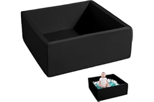 ENMOGO Foam Ball Pits for Toddlers Kids Square Soft Ball Pits Ideal Gift Play Toy for Children Kiddie Pools - Black