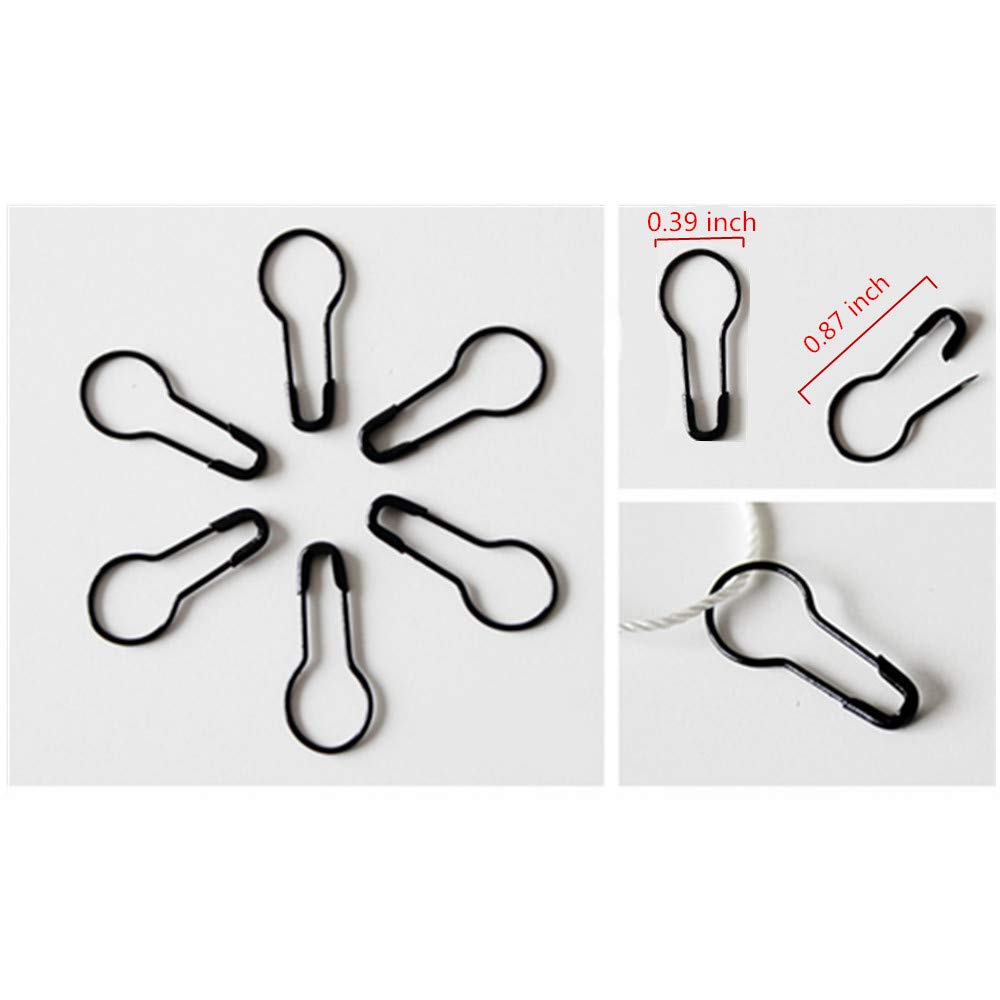 1000Pcs Metal Black Safety Pins/Bulb Pin/Gourd Pin/Calabash Pin for Clothing Crafting and DIY Home Accessories, Suitable for The Tailor