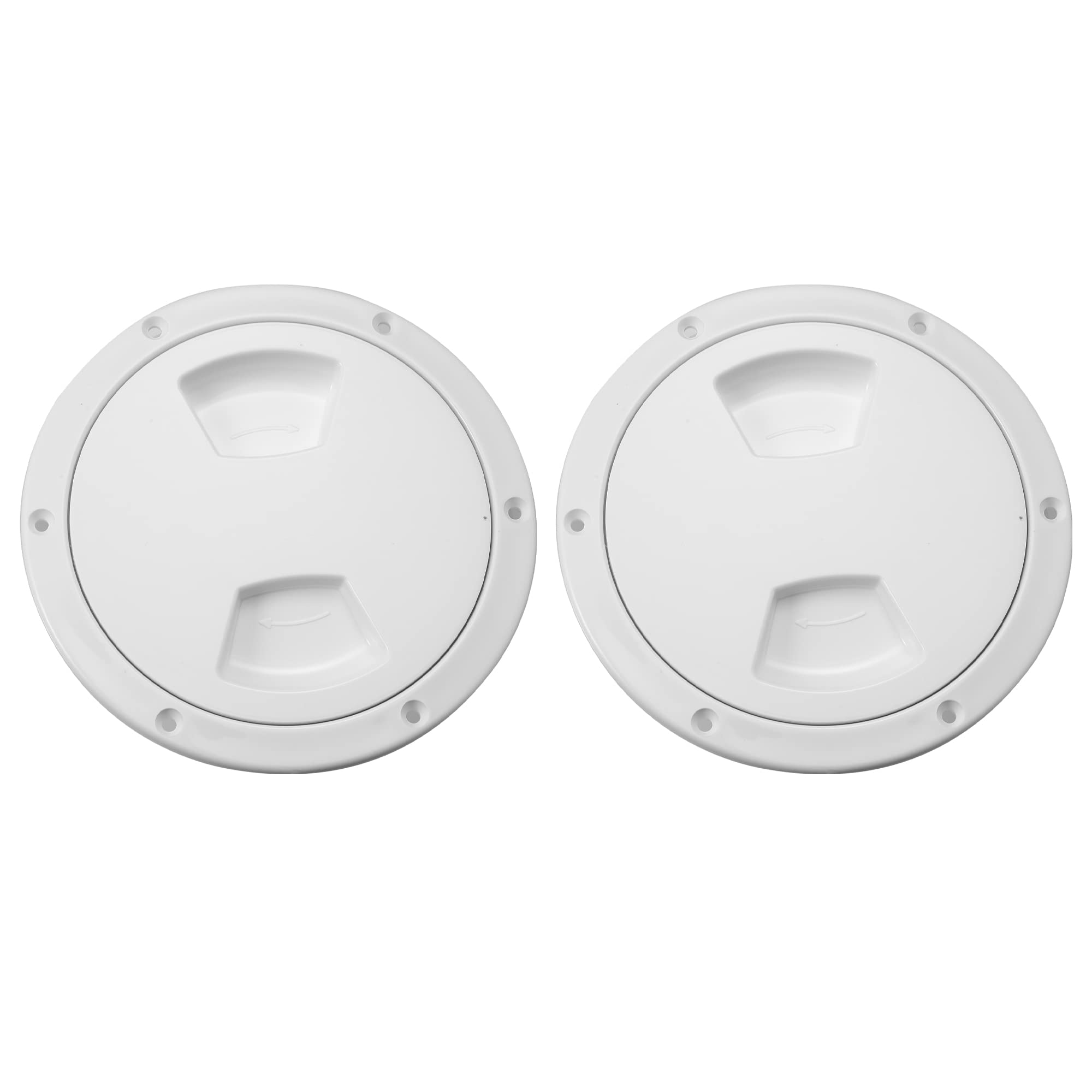 X AUTOHAUX 2pcs 5 Inch Boat Inspection Deck Plate Hatch Marine with Cover White