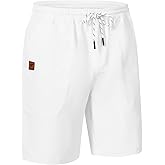 QPNGRP Men's Stretch Waist Casual Shorts with 5 Pockets Include 1 Zipper Pocket