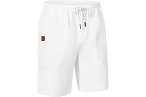 QPNGRP Men's Stretch Waist Casual Shorts with 5 Pockets Include 1 Zipper Pocket