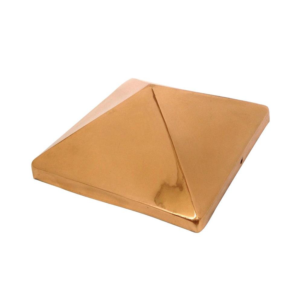 8 in. x 8 in. Copper Pyramid Slip Over Fence Post Cap