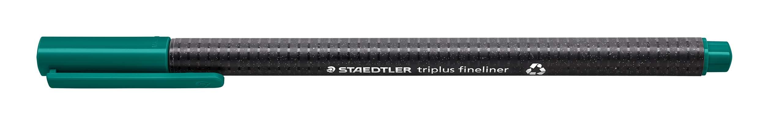 Staedtler 334-38 fineliner triplus Triangular Barrel in Cardboard Box, Metal tip, Circa 0.3 mm, 10 Pieces, sea Green