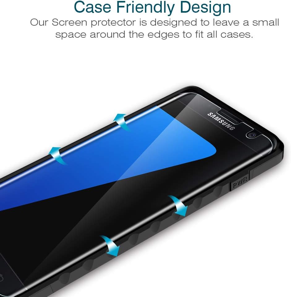 LK [3 Pack] Screen Protector for Samsung Galaxy S7 Edge, [New Version] Max Coverage, Bubble-Free, HD Clear, Anti Scratch Flexible Film