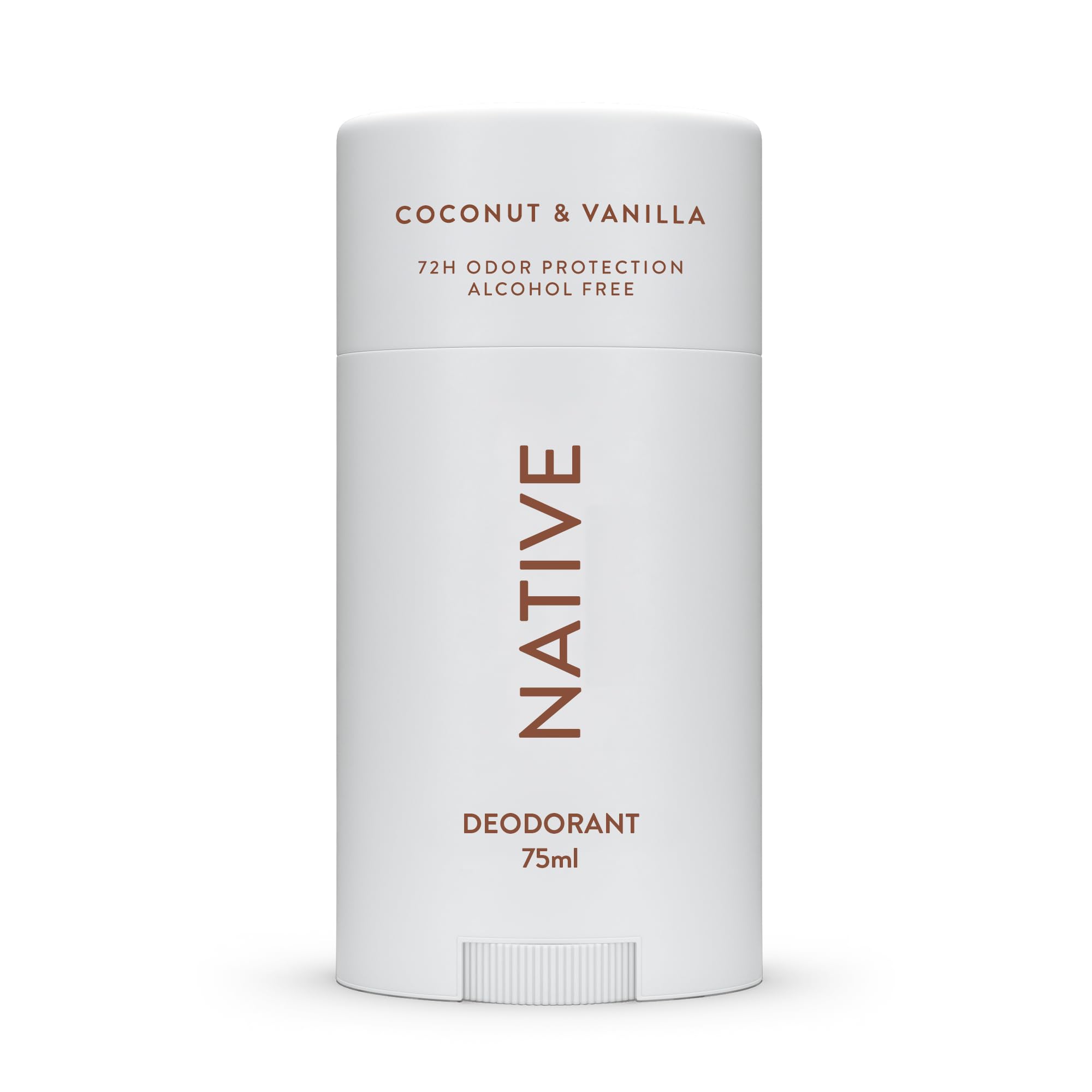 Native Deodorant Womens & Men – Alcohol & Aluminium Free - Coconut & Vanilla Scent - Naturally Derived with Shea Butter, Coconut Oil & Baking Soda - 72 Hour Odor Control (75ml)