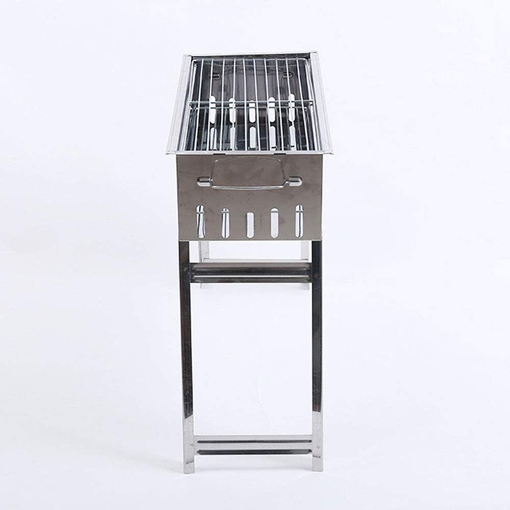review ZJJ& BBQ Grill Stainless Steel Folding Grill Portable Picnic Barbecue Household Outdoor Charcoal Grill(622345cm)