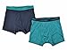 Calvin Klein Boys 2 Pack Teal & Navy Blue Athletic Boxer Briefs